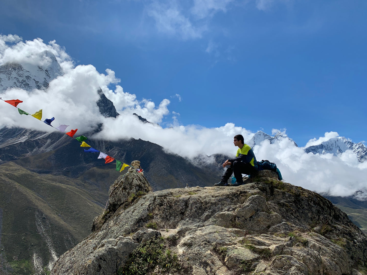 Man at Everest Base Camp - Fear Naught challenge