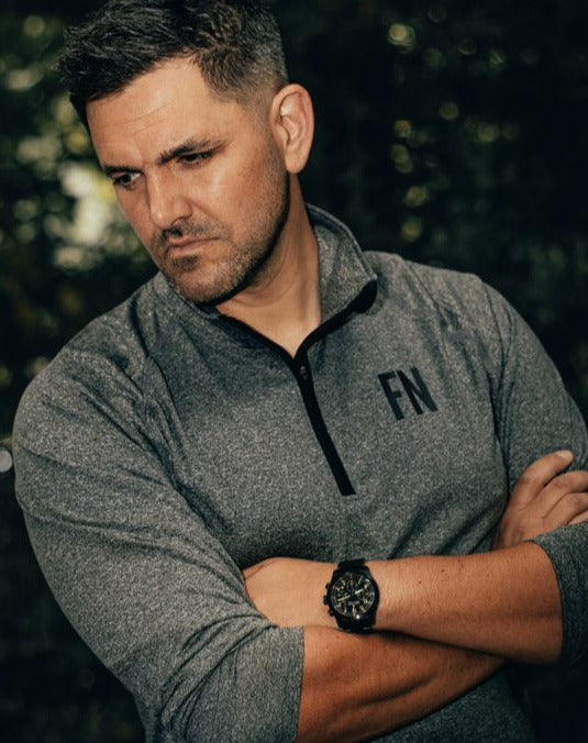 Mens Long Sleeve Performance 1/4 Zip Top Grey