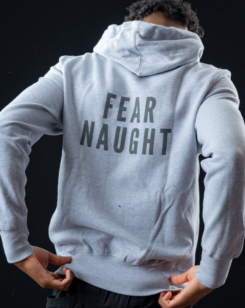 Fear Naught Zipped Hoodie in Grey
