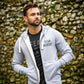 Fear Naught Zipped Hoodie in Grey